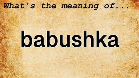 babushka meaning